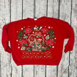 Vintage 80s Seasons Greetings Ugly Sweater Party Xmas 1980s Sweatshirt